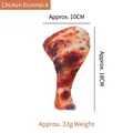 Realistic plush chicken drumstick dog toy for chewing, approx 18cm length and 33g weight - Chicken Leg