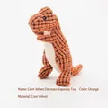 Orange corn velvet dinosaur squeaky dog toy for interactive chew play - Dinosaur Style / 30*14cm / Orange