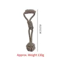 Durable braided cotton rope chew toy with handle and ball for large dogs interaction - Cotton Rope Hand Pull Ball