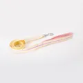 High-quality pink and yellow striped dog leash with soft padded mesh handle grip - L (Leash Only) / Cream Pink