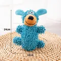 Blue messy puppy plush dog squeaky toy with dimensions 14x10cm - 14x10cm / Blue