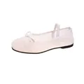 Breathable white mesh Mary Jane shoes with elegant bow and elastic strap - 36 / White