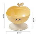 Yellow apple-shaped elevated pet bowl for cats and dogs, 15cm wide with neck protection - Single Bowl / Yellow