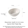 Small white slanted ceramic pet bowl for cats and dogs with 340ml capacity and measurements - Small Slanted Bowl (Glossy White)