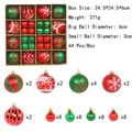 44-piece Christmas ball ornament set in red and green with festive patterns - 44 Pieces / Red & Green Mixed