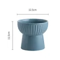 Bol surélevé en céramique bleue pour chats et chiens, diamètre supérieur de 12,5 cm - Bol à pied haut bouche plate / 1 Pièce / Bleu
