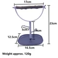 Portable desktop parrot training stand with natural wood perch, blue base, 23cm height - Square Base Black / Black