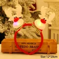 LED leuchtender Weihnachts-Rentier-Haarreif 12x20cm festliches Party-Accessoire - Weihnachtshirsch Doppel-Stirnband (S2-7)
