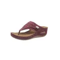 Women's comfortable purple wedge thong sandals featuring hollow patterns and platform soles - 38 / Burgundy