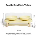 Ciotola doppia rialzata in ceramica per gatti e cani in giallo con supporto ABS - Set Doppia Ciotola / Giallo