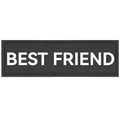 Detailansicht eines schwarzen abnehmbaren 'BEST FRIEND' Klettverschlusses für Hunde - S (11x3cm) / Beste Freunde / Schwarz mit weißen Buchstaben