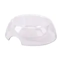 Transparente erhöhte Futterschale für Katzen und kleine Hunde mit ergonomischem Design - Einschichtige Kunststoffschale / 16x16x4.8cm / Transparent