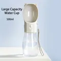 Grande bouteille d'eau portable de 500ml pour animaux avec bol à oreilles de chat - Style Grande Bouteille d'Eau Unique / 500ml / Gris