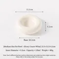 Comedero premium de cerámica para mascotas estilo Bagel, blanco crema brillante mediano - Blanco Crema Brillante / M