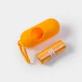 Portable capsule-shaped pet waste bag dispenser with orange refills and hanging hook - Capsule Box + Waste Bag / Orange