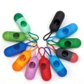 Bullet-shaped dog waste bag dispenser in multiple vibrant colors on white background - Capsule Box + Waste Bag / Red