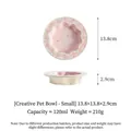 Petit bol créatif en céramique rose festonnée avec motif lapin mignon pour nourriture chat - Lapin de Piano (Petit) / Bol unique / Rose
