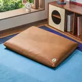 Brown waterproof faux leather dog bed mat for large and medium pets - XL / Waterproof Wear-Resistant Mat / 80*60cm / Textured Milk Coffee