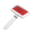 Professional self-cleaning slicker brush for grooming dogs and cats in white and red - OPP Bag / White