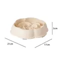 Beige flower-shaped slow feeder pet bowl for dogs and cats with dimensions 21x17x5cm - 21x17x5cm / Flower Style / White