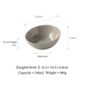 Small grey ceramic slanted bowl for cats and dogs, 340ml capacity - Small Slanted Bowl (Glossy Gray)