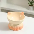 Leuke keramische kattenbak met perzikverloop, schuine mond en standaard voor nekbescherming - Schuine Keramische Bak / 13cm / Gradiënt Perzik