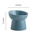 Gamelle surélevée en céramique bleue pour chats et chiens, protection du cou, 11.5cm - Bol à pied haut bouche inclinée / 1 Pièce / Bleu