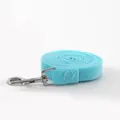 Durable light blue nylon woven dog leash lead featuring a metal swivel snap hook - S / Leash Only / 1.45m / Blue