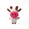 Cute corduroy cow plush squeaky toy for dogs durable pet chew toy for teeth cleaning - 20*17cm / Cow
