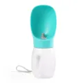 Portable pet water bottle in teal with frosted bottle for outdoor dog walking - Blue