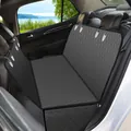 Housse de siège auto pour animaux en tissu Oxford noir imperméable avec joli matelassage - Noir
