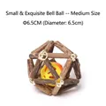 Macro detail of medium 6.5cm Silvervine cat toy ball with a built-in sound bell inside. - Medium Exquisite Bell Ball