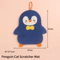 Langlebige Katzenkratzmatte aus Sisalfaser in süßer blauer Pinguinform mit Wandzubehör - OPP-Beutel-Verpackung / Pinguin