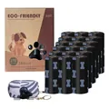 Biologisch afbreekbare poepzakjes met lavendelgeur 18 rollen en zebra-dispenser - Zebra Patroon Dispenser / 18 Rollen (270 Zakken) / Zwart Botprint