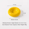 Cuenco cerámico amarillo brillante estilo bagel para perros y gatos, 130ml, 15,5cm - Amarillo tierno / M