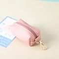 Mini pink portable pet waste bag dispenser pouch with gold lobster clasp - Pink