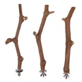 Tre trespoli in legno naturale con attacchi a vite in metallo - Set da 3 Posatoi in Legno di Vite 20CM
