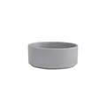 Grey matte ceramic pet bowl for food or water, minimalist design for cats and dogs - 11cm / Straight Rim Bowl / Gray