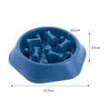 Deep blue slow feeder pet bowl with bone-shaped obstacles, dimensions 22.5cm x 4.5cm - Navy Blue / M