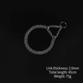 201 stainless steel P-chain dog collar with 2.0mm thickness and 45cm length - Double Row Slip Chain / 2.0mmx45cm