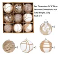 Juego de 9 bolas de Navidad de estilo vintage con texturas y diseños muy variados - Estilo 3(R2-27) / Juego de 9 Piezas