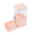 Pink gravity-based automatic pet feeder and waterer for dogs and cats cage hanging - Square Hanging Feeder / Pink