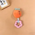 Carrot-shaped plush pet squeaky toy featuring a durable pink TPR chew ring for small dogs - Carrot Style / 19x8.5cm
