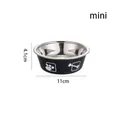 Mini black stainless steel pet bowl featuring 11cm diameter and 4.1cm height dimensions - Mini / Black
