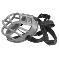 Grey basket dog muzzle with reflective nylon straps for anti-biting and barking - No. 1 / Gray
