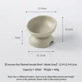 Erhöhter Keramik-Napf für Haustiere in Mattgrau mit schrägem Design für Katzen - Erhöhte Geneigte Schale mit Eingelassenem Boden / 190ml / Mattgrau
