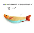 Interactive catnip stuffed fish plush toy for kittens teething and biting yellow color - Yellow