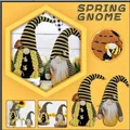 Adorable bee themed spring gnome plush doll set with yellow striped hats and braids - Knit Toeless Cap (E1-15/16)