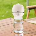 Portable 300ml pet travel water bottle in white with drinking bowl for outdoor dogs - White