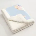 Zachte dubbelzijdige huisdierendeken met konijnprint en warme sherpa voering - Warm Blauw Konijn / 60x40cm / Blauw